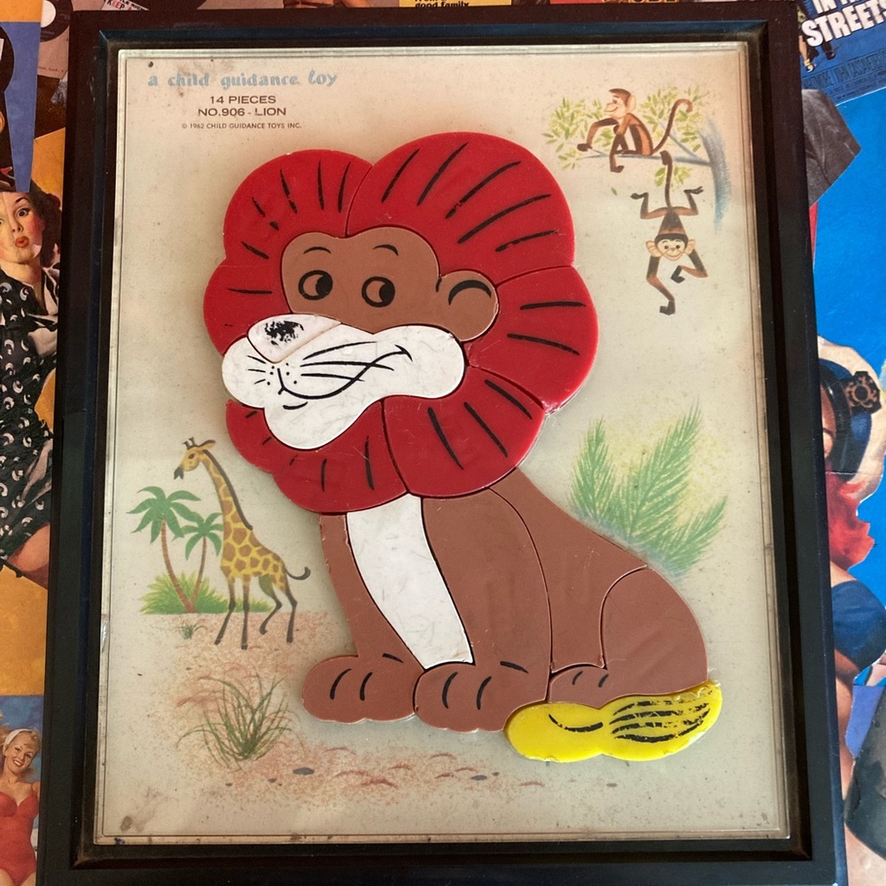 Vintage 60 Child Guidance Toy Lion Magnetic Puzzle